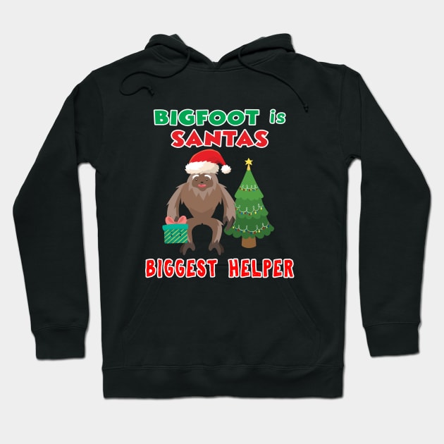 Santas Biggest Helper Squatchy Christmas Present. Hoodie by Maxx Exchange